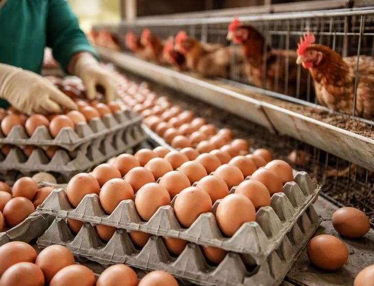 Free-range chickens on open pasture